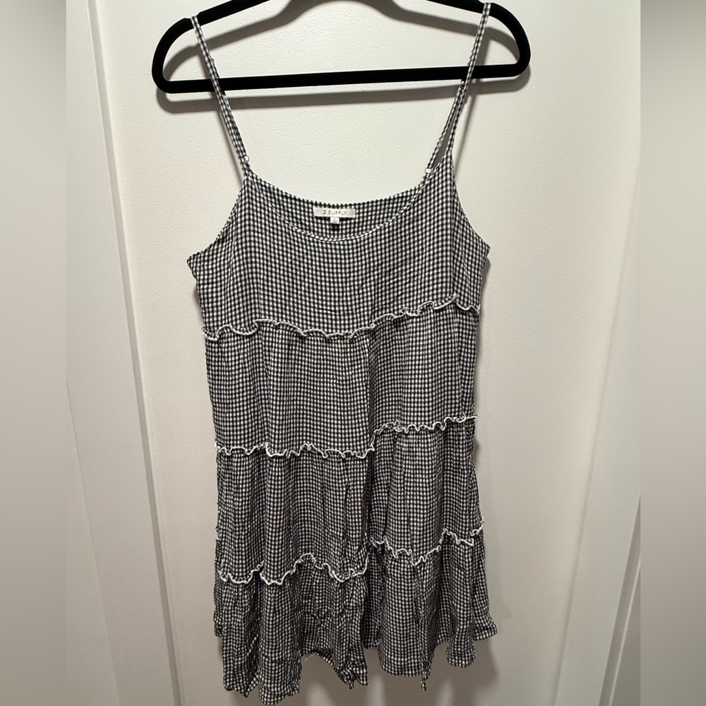 Z SUPPLY Black and White Gingham Women's Mini Dress